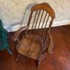 Three Children&rsquo;s Wooden Chairs with Cloth Dolls and Cat - 5