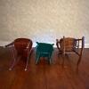 Three Children&rsquo;s Wooden Chairs with Cloth Dolls and Cat - 8