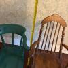 Three Children&rsquo;s Wooden Chairs with Cloth Dolls and Cat - 15