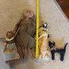 Three Children&rsquo;s Wooden Chairs with Cloth Dolls and Cat - 16