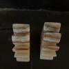 Pair of Polished Banded Stone Bookends - 2