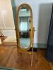 Oval Cheval Mirror With Light Wood Frame