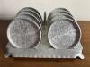 Hand-Forged Everlast Pewter Coasters With Holder