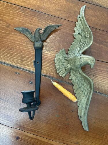 Wall Eagle Candle Sconce and Wall Eagle Plaque