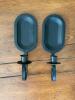 Pair of Black Metal Wall Candle Sconces