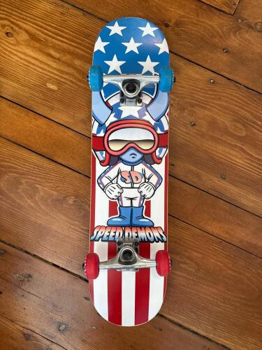 Speed Demons Skateboard with Stars and Stripes Graphic