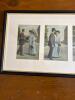9" x 28" Framed Victorian-Style Courtship Lithograph Postcard Set - 2
