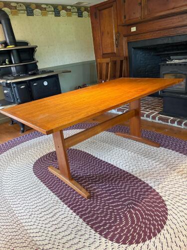 Rectangular Solid Wood Trestle Dining Table