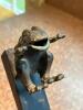 Frog Doorstop Cast Metal and Wood - 3