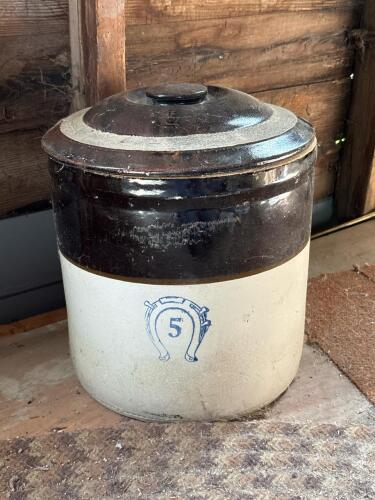 Vintage Stoneware Crock with Lid