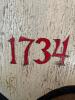 Hand Painted Wooden Red House Sign c. 1734-Style - 5