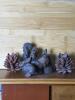 Small Cast Iron Animal and Pinecones