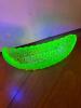 Green Uranium Glass Daisy and Button Crescent Dish - 2