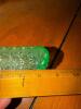 Green Uranium Glass Daisy and Button Crescent Dish - 4