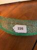 Green Uranium Glass Daisy and Button Crescent Dish - 6