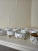 Porcelain Footed Open Salts with Mother-of-Pearl Spoons