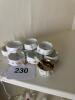 Porcelain Footed Open Salts with Mother-of-Pearl Spoons - 12