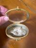 Antique-Style Glass and Brass Jewelry Caskets with Tufted Liners - 4