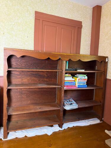 Wooden Bookcases With Scalloped Trim