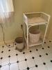 White Wicker Stand with Waste Basket