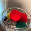 HUGE Assortment of Buttons & Yarn in Glass Jar - 3