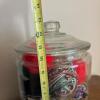 HUGE Assortment of Buttons & Yarn in Glass Jar - 6