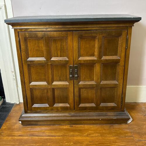Paneled Wood Cabinet With Slate Top