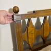 MCM Wood Headboard with Brass Detail - 3