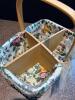 Longaberger Handwoven Divided Basket With Floral Liner - 2