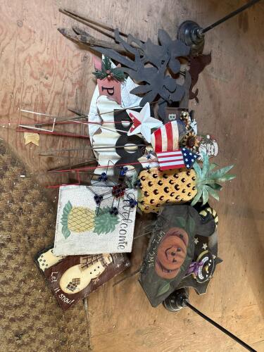 Assorted Garden and Holiday Decorative Signs