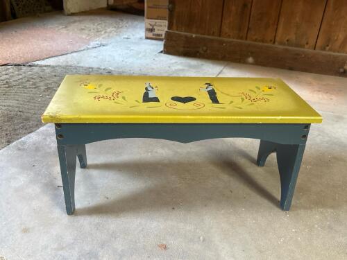 Painted Small Wood Bench by Carol Wright Sales