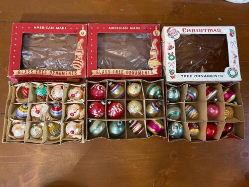 Vintage Glass Christmas Tree Ornaments American Made