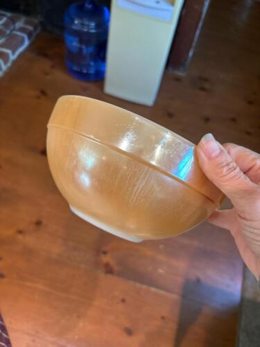 Vintage Fire-King Ware Mixing Bowl with Peach Luster Finish