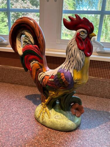 Hand-Painted Ceramic Rooster Figurine