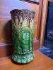 Majolica-Style Green Glazed Ceramic Jardiniere