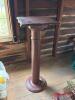 Wood Pedestal Stand With Scalloped Top