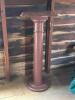 Wood Pedestal Stand With Scalloped Top - 2