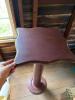 Wood Pedestal Stand With Scalloped Top - 3