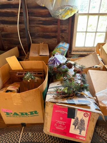 Large Mystery Lot Including Wondershop Potted Decorated Douglas Fir Lit Tree Set