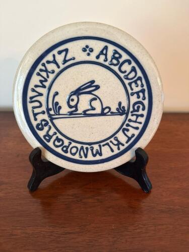 Cornish Pottery 1984 Blue Alphabet Stoneware Plate