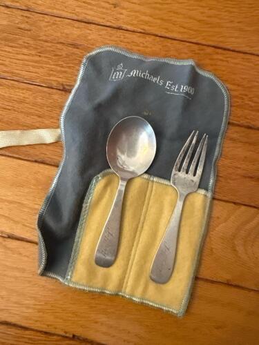 Sterling Silver Baby Spoon and Fork by R.W. & S.