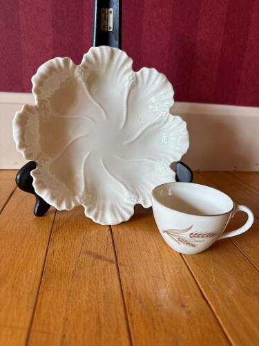 Lenox Cup and Leaf-Shaped Dish Wheat Motif