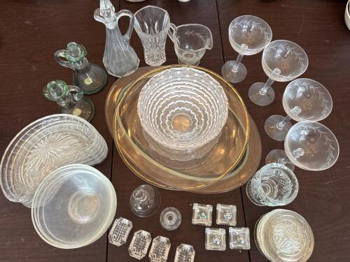 Assorted Vintage Pressed and Cut Glass Collection