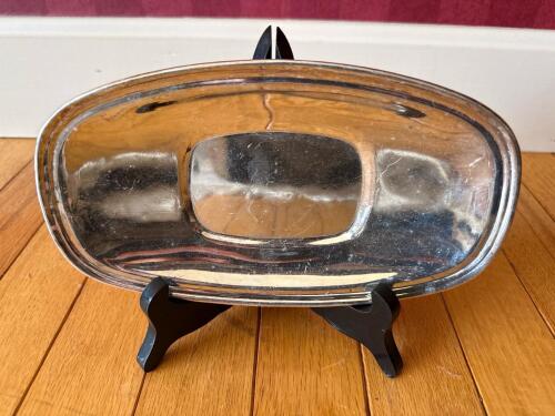 Oval Silver on Copper Serving Dish