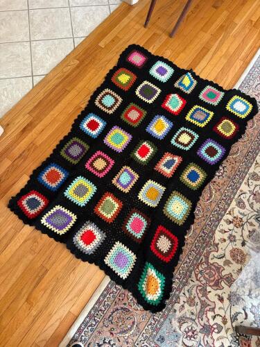 Multicolor Granny Square Afghan Blanket
