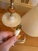 Milk Glass Table Lamp with Shade - 4