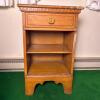 Wooden Nightstand with Drawer and Open Shelves - 2