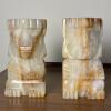 Pair of MCM Carved Onyx Bookends