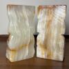 Pair of MCM Carved Onyx Bookends - 2
