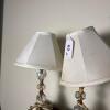 Pair of Glass Table Lamps With White Shades - 8